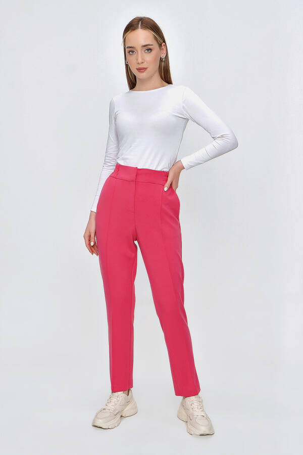Fuşya Beli Lastikli Pantolon - 1