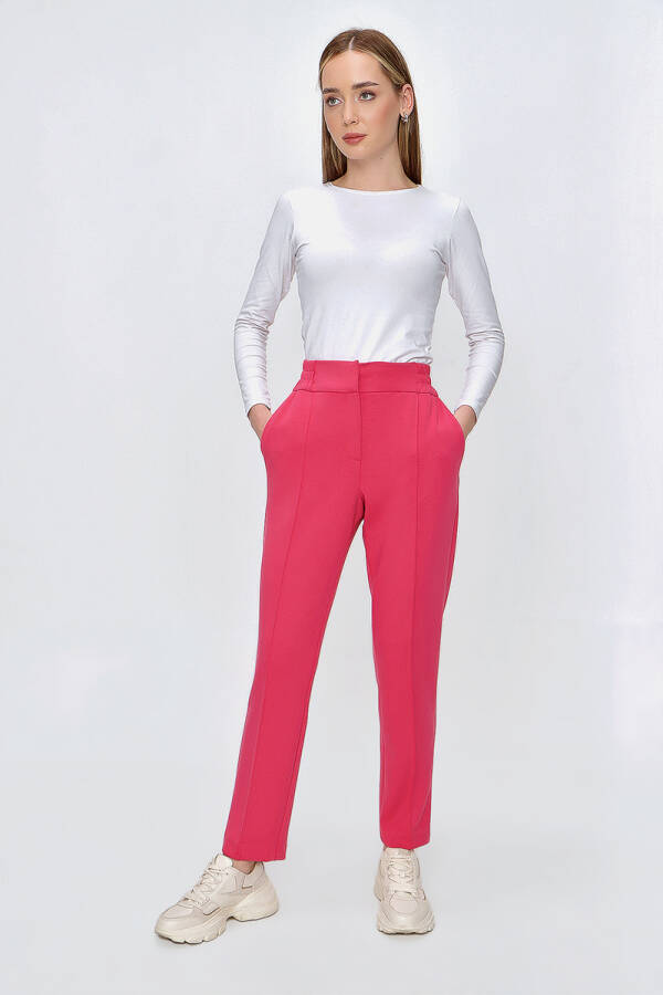 Fuşya Beli Lastikli Pantolon - 2