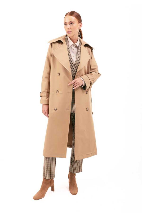 Camel Klasik Kesim Trençkot - 6
