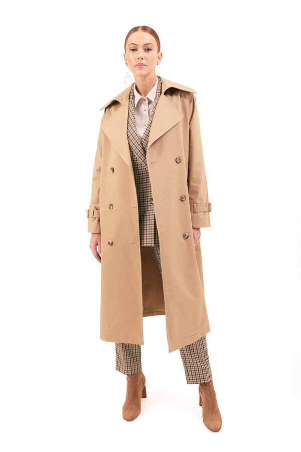Camel Klasik Kesim Trençkot - 7