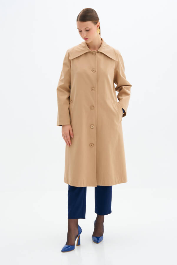 Camel Klasik Kesim Trençkot - 3
