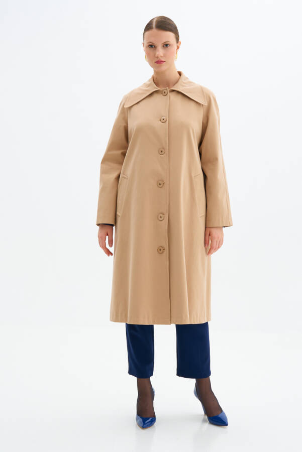 Camel Klasik Kesim Trençkot - 5