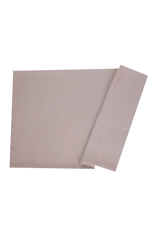 Gri 65X190 Viskon Saten Taşlı Şal - 1