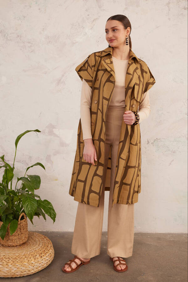 Haki Desenli Cotton Yelek - 2