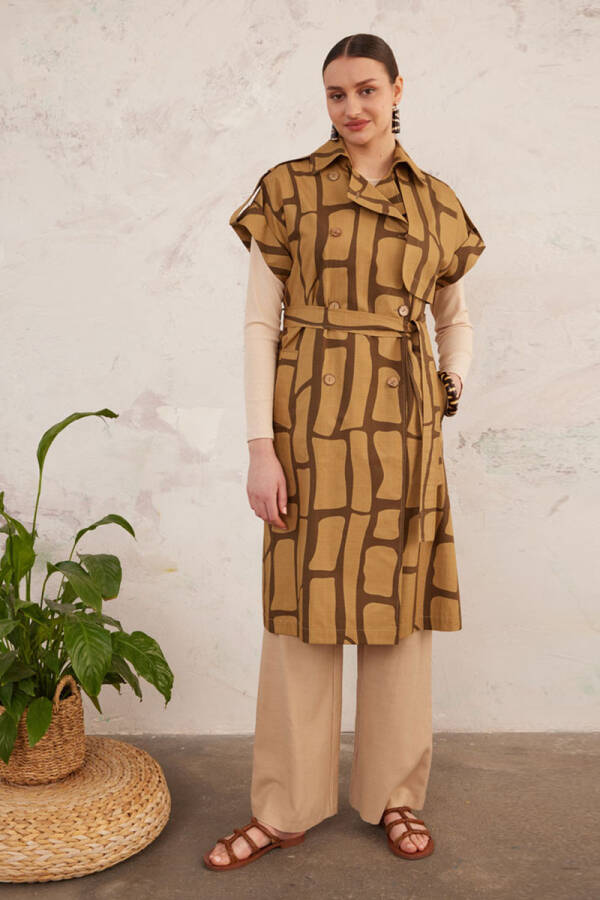 Haki Desenli Cotton Yelek - 3