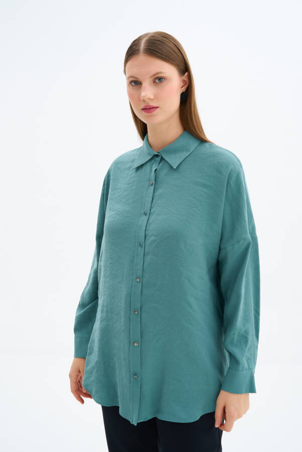 Petrol Cotton Bluz - 3