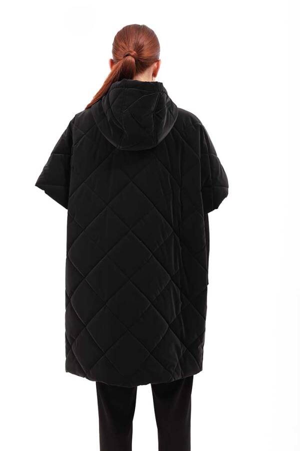 Siyah Kapitone Oversize Yelek - 6